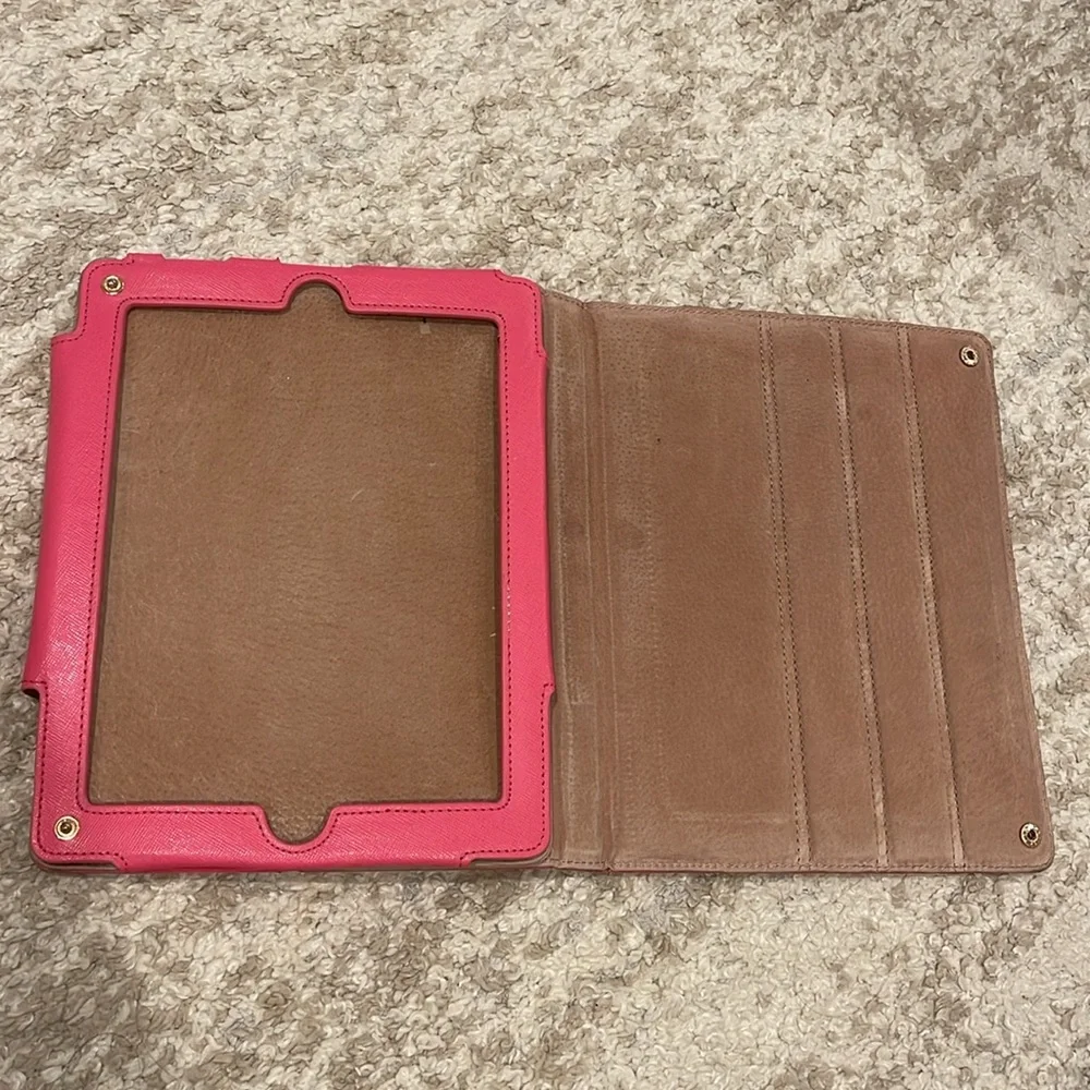 TORY BURCH Pink Leather iPad Case